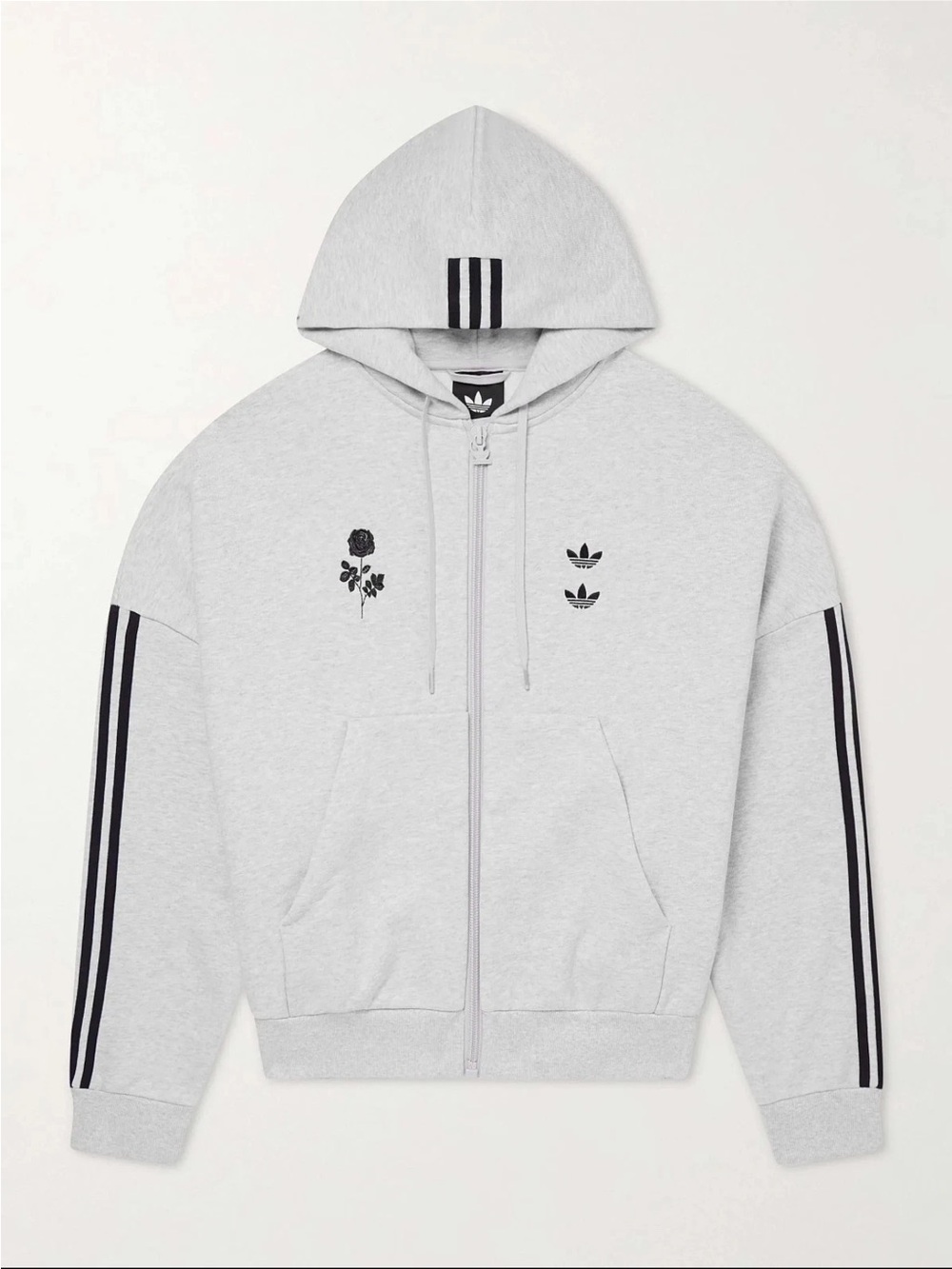 ADIDAS ORIGINALS X WILLY CHAVARRIA HEAVYWEIGHT ZIP HOODIE GREY